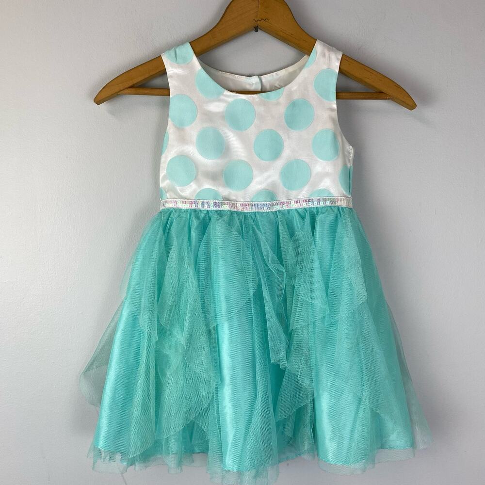 Youngland Girls Polka Dot & Tulle Party Dress Size 5